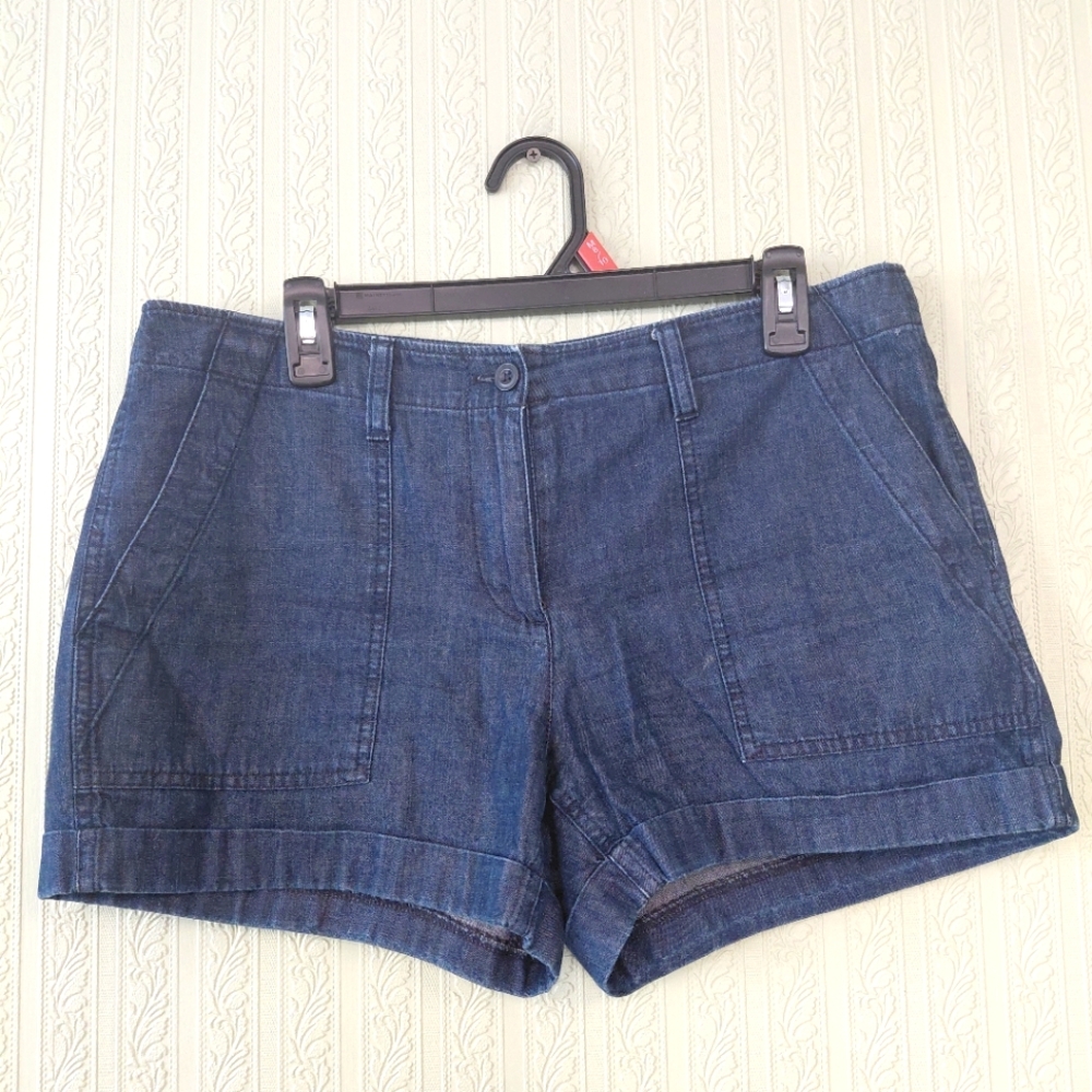 LOFT Women 8 Cargo Jean Short Denim Blue